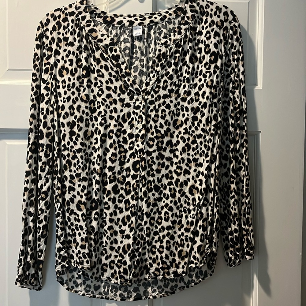 Old Navy Leopard Print Blouse - Medium